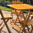 Conjunto Mesa Plegable 70x70 con 4 Sillas – Retráctil Miel