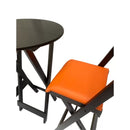 Conjunto Bistró Plegable con Banquetas Acolchonadas – Naranja