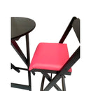 Conjunto Bistró Plegable con Banquetas Acolchonadas – Rosa