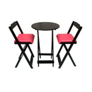 Conjunto Bistró Plegable con Banquetas Acolchonadas – Rosa