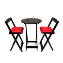 Conjunto Bistró Plegable con Banquetas Acolchonadas – Rojo