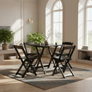 Conjunto Mesa Plegable 70x70 con 4 Sillas Acolchonadas – Negro