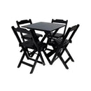 Conjunto Mesa Plegable 70x70 con 4 Sillas – Negro