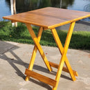 Conjunto Mesa Plegable 70x70 con 4 Sillas – Retráctil Miel